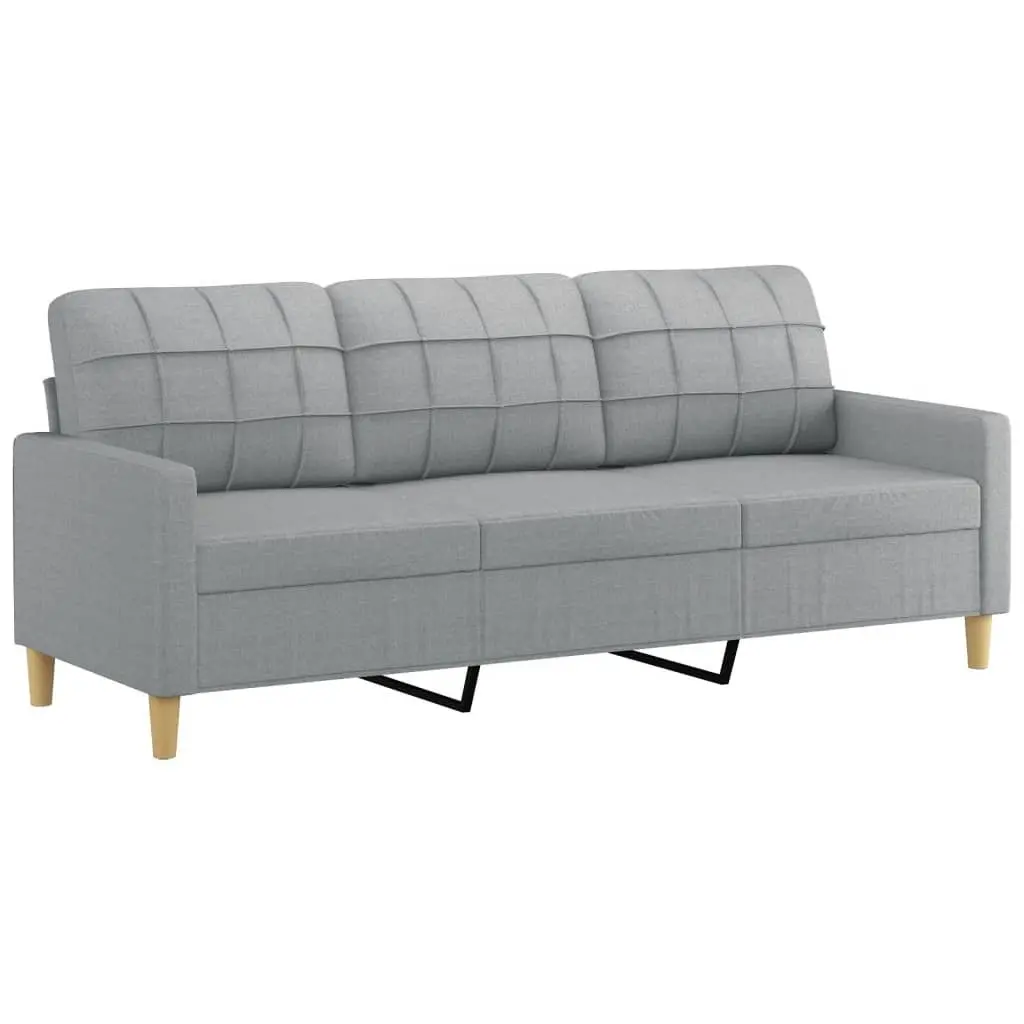3 Piece Sofa Set in Grey Fabric