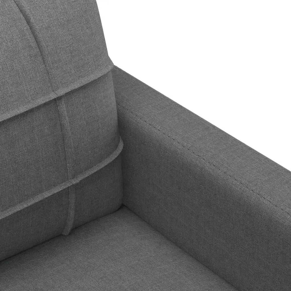 4 Piece Grey Sofa Set with Cushions and Footstool