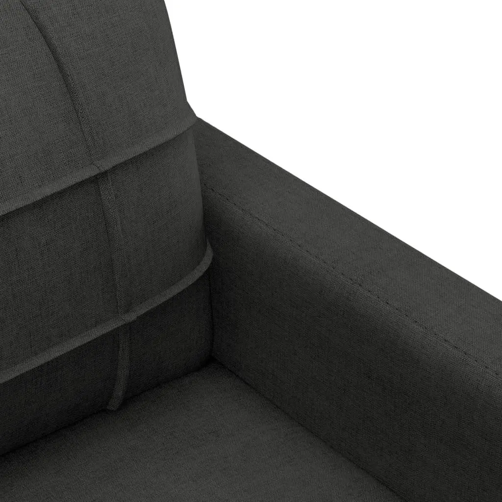3 Piece Sofa Set Fabric Black