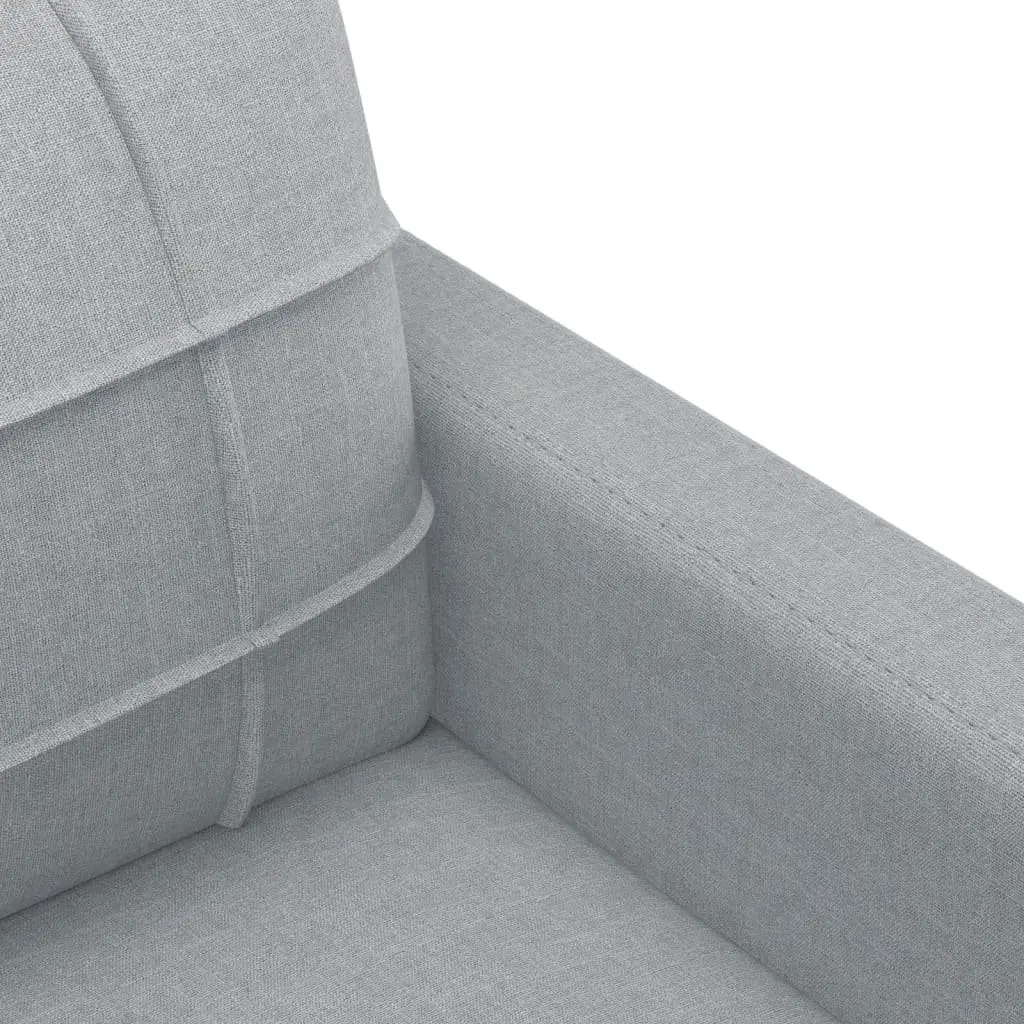 4 Piece Grey Fabric Sofa Set with Ottoman