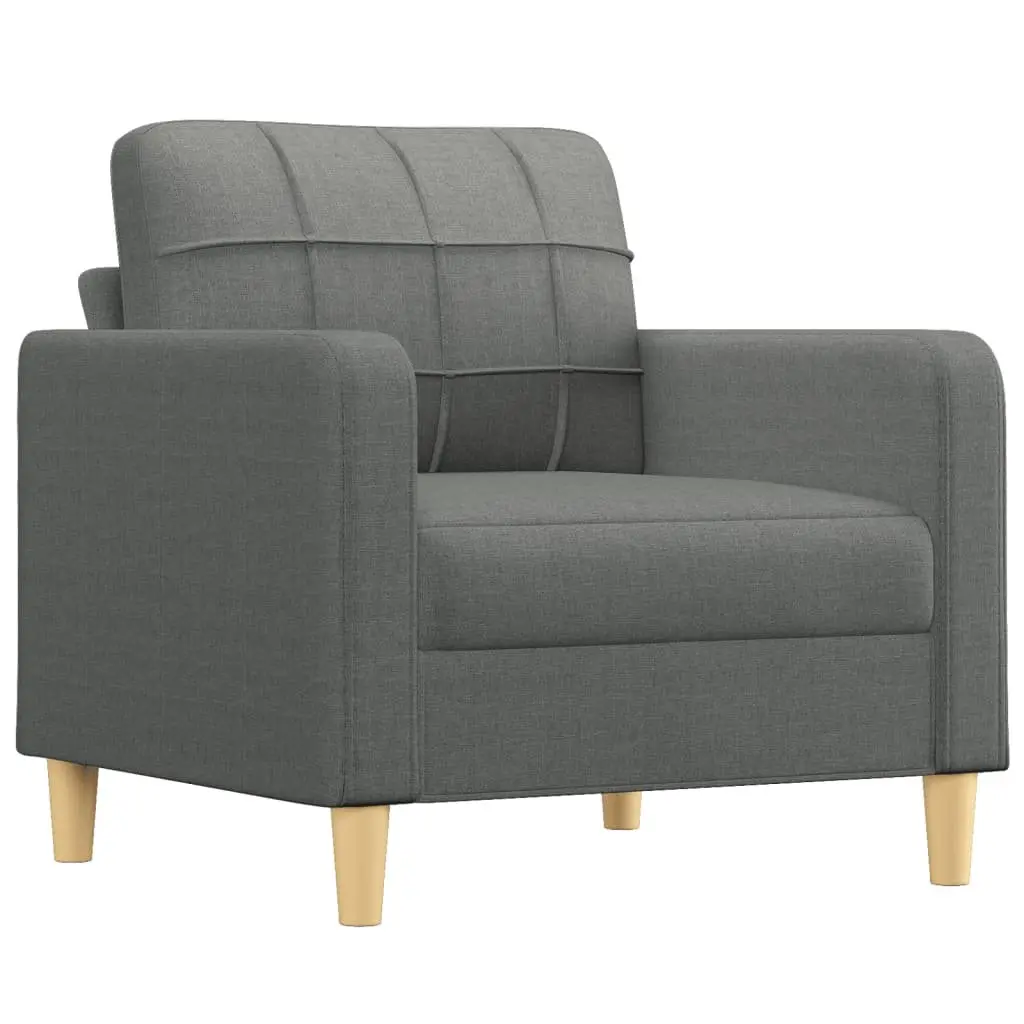 4 Piece Sofa Set Fabric Grey Lounge with Pillows Footstool