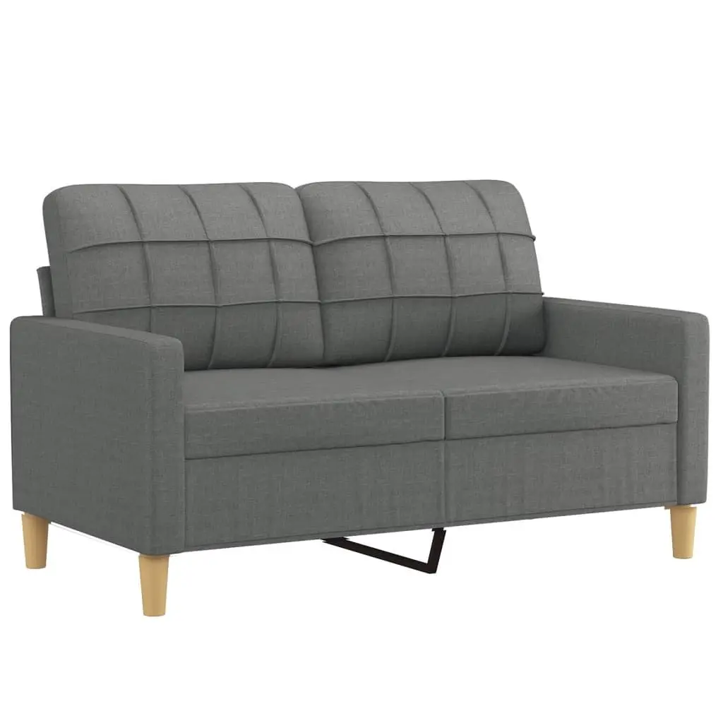 4 Piece Sofa Set Fabric Grey Lounge with Pillows Footstool