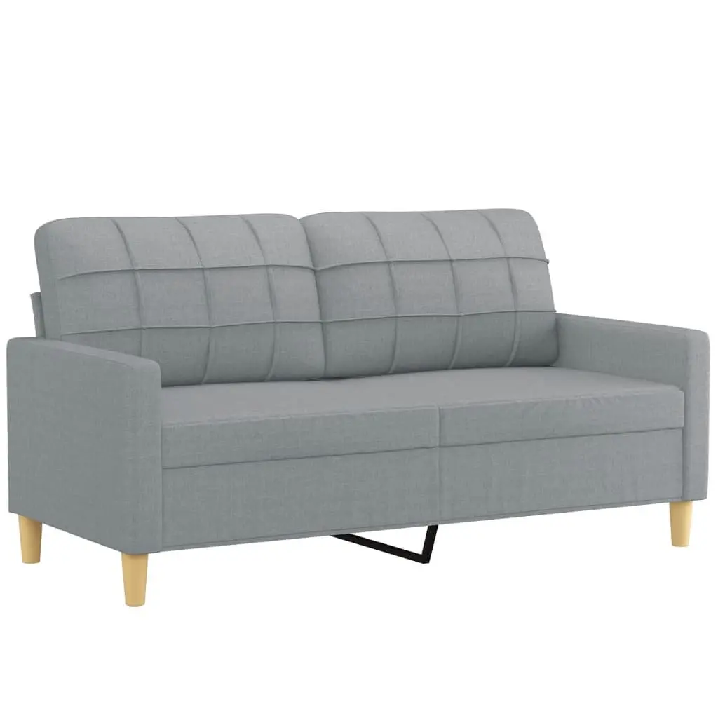 Grey Fabric 2-Piece Sofa Set for Living Rooms