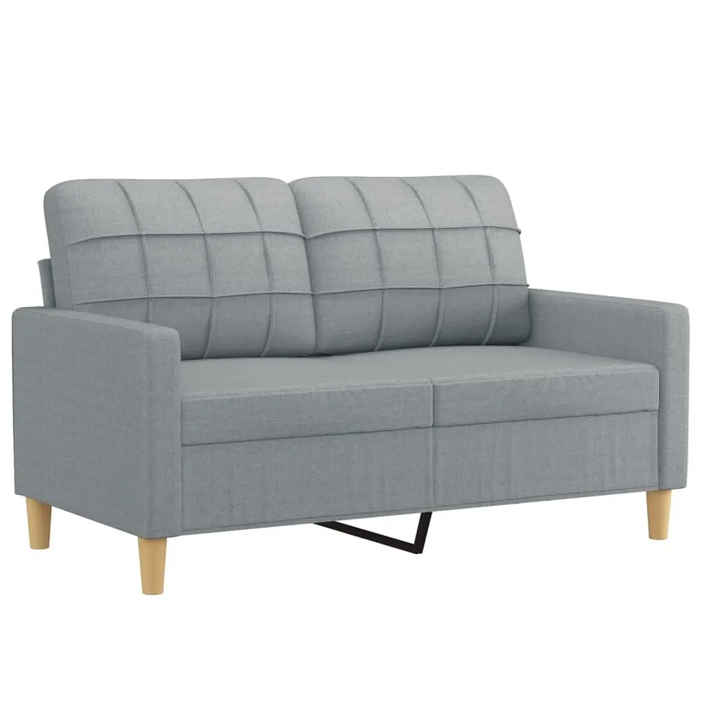 3 Piece Grey Sofa Set with Footstool