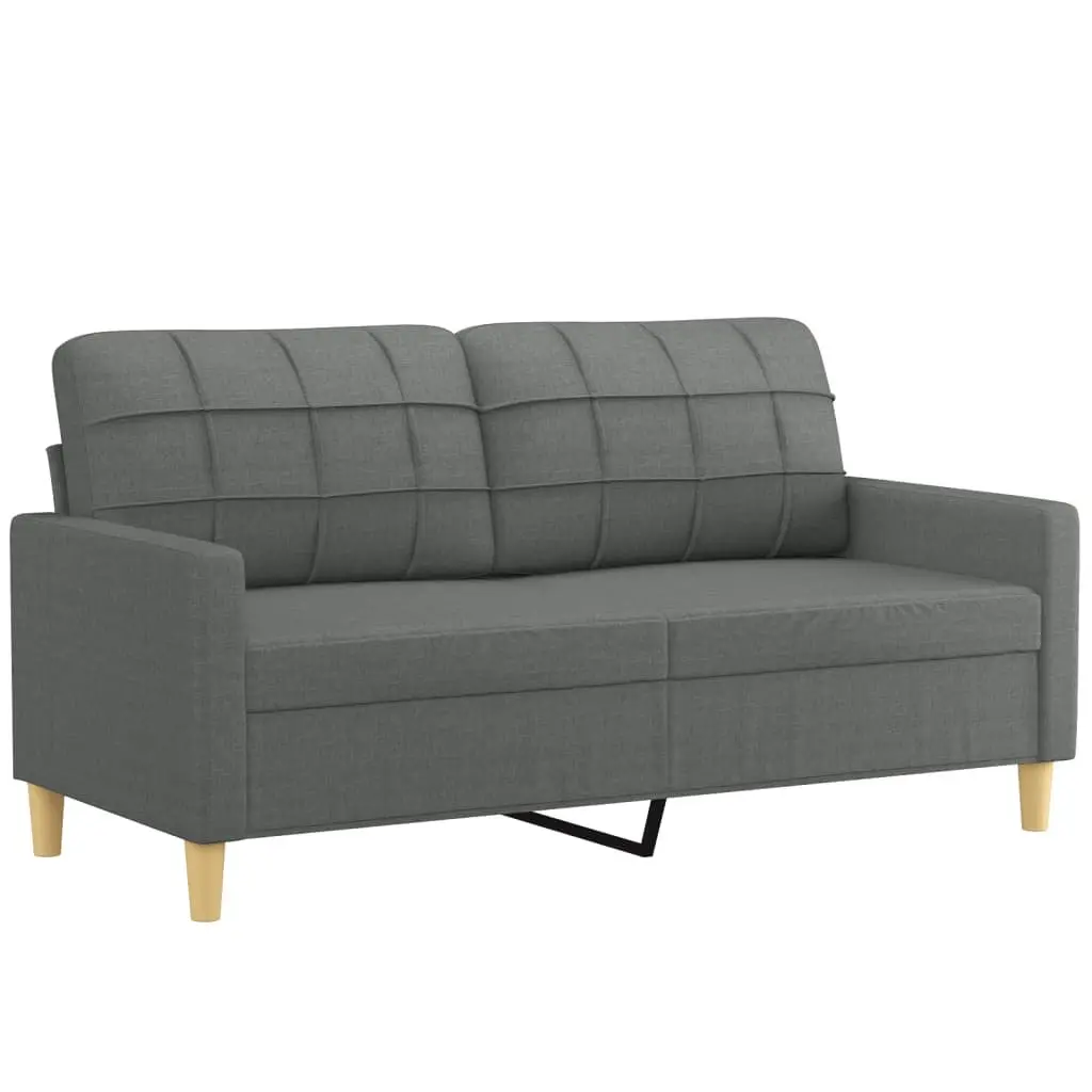 Sofa Set Fabric Grey 3 Piece Lounge Suite Living Room Furniture