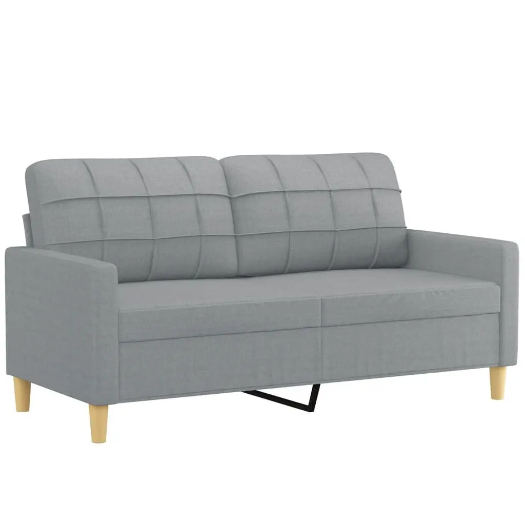 3 Piece Sofa Set with Footstool in Grey