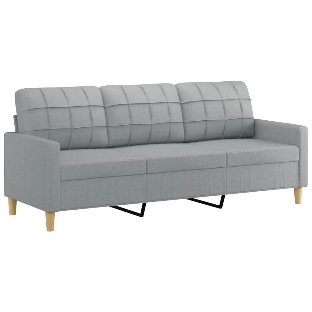 Sofa Set Fabric Grey 2 Piece