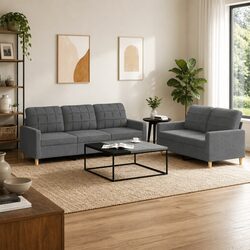 Durable Grey Fabric Sofa Set for Living Spaces
