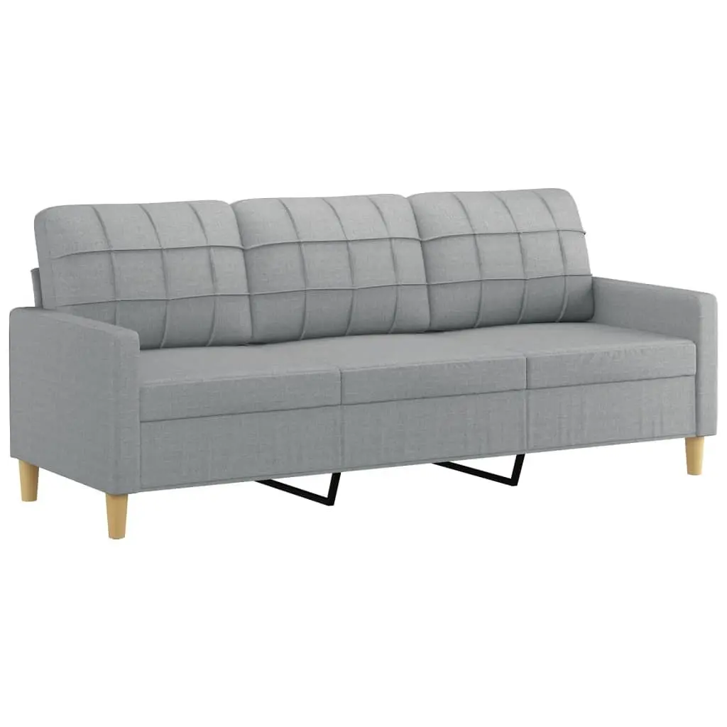 Grey Fabric 2 Piece Sofa Set with Pillows