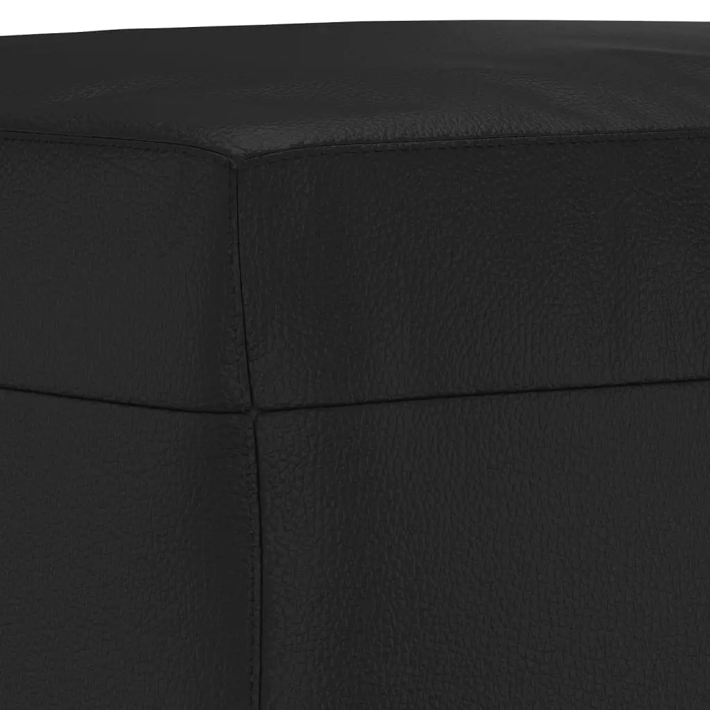 Sofa Set Faux Leather Black 4 Piece