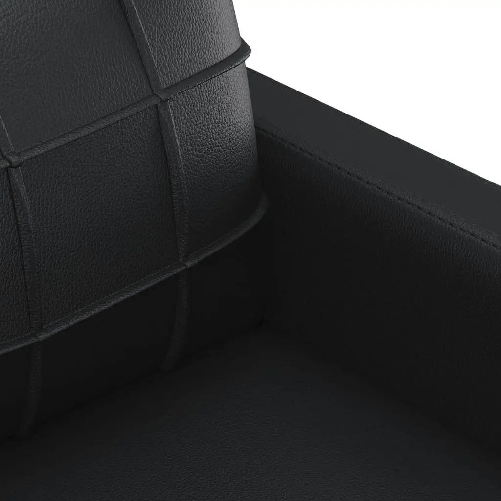 4 Piece Sofa Set Faux Leather Black Living Room