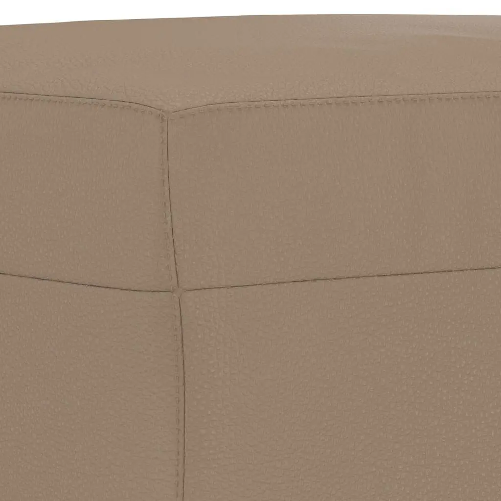 4 Piece Sofa Set Faux Leather Brown Compact Lounge Suite with Pillows Footstool