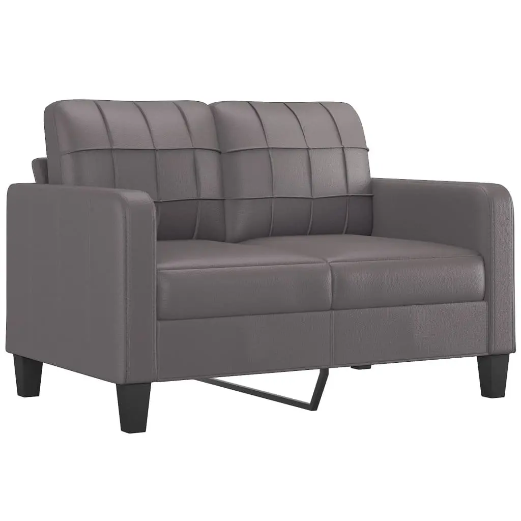 3 Piece Sofa Set with Footstool in Grey