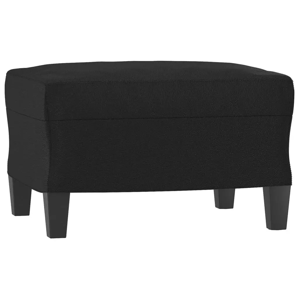 3 Piece Sofa Set Faux Leather Black