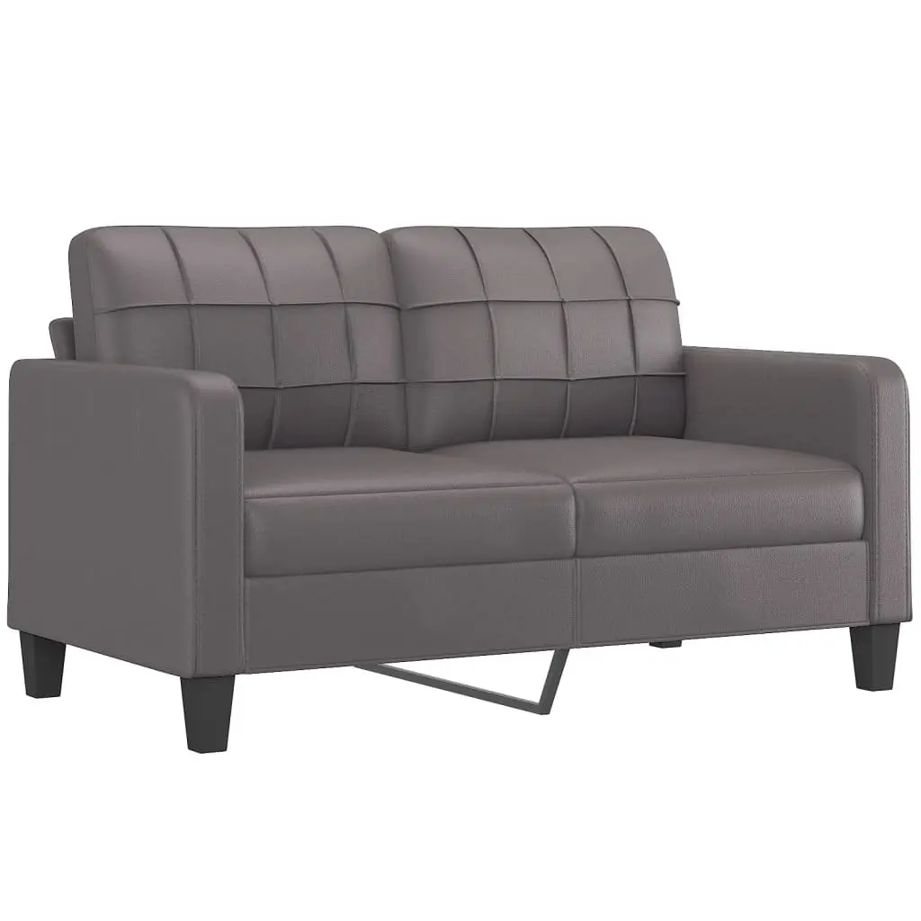 3 Piece Sofa Set Faux Leather Grey