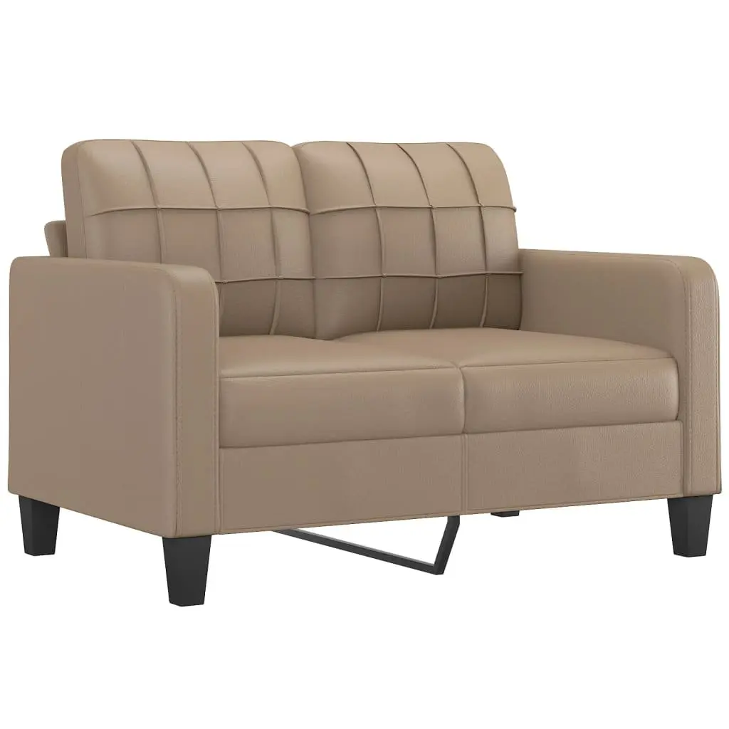 3 Piece Sofa Set in Brown Faux Leather