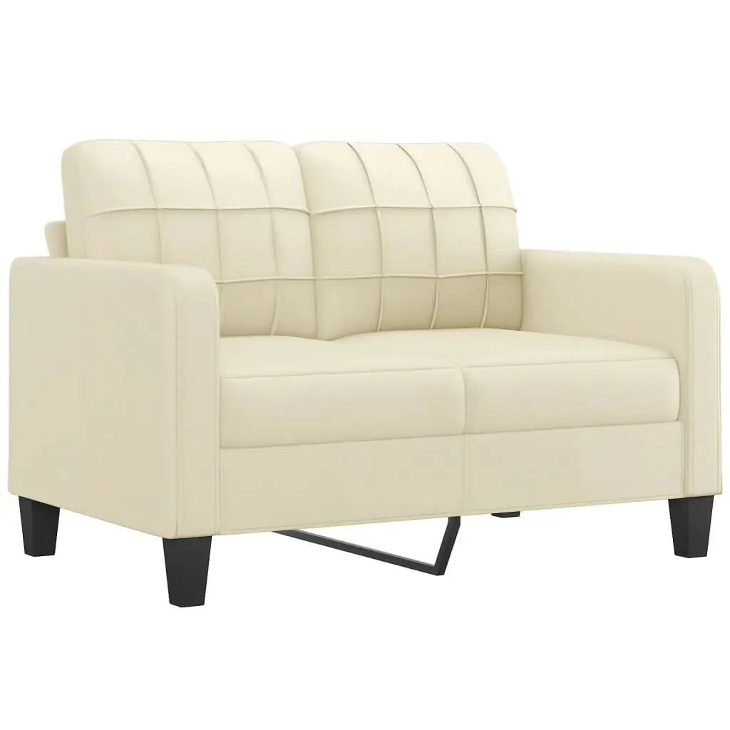 3 Piece Sofa Set Faux Leather Cream