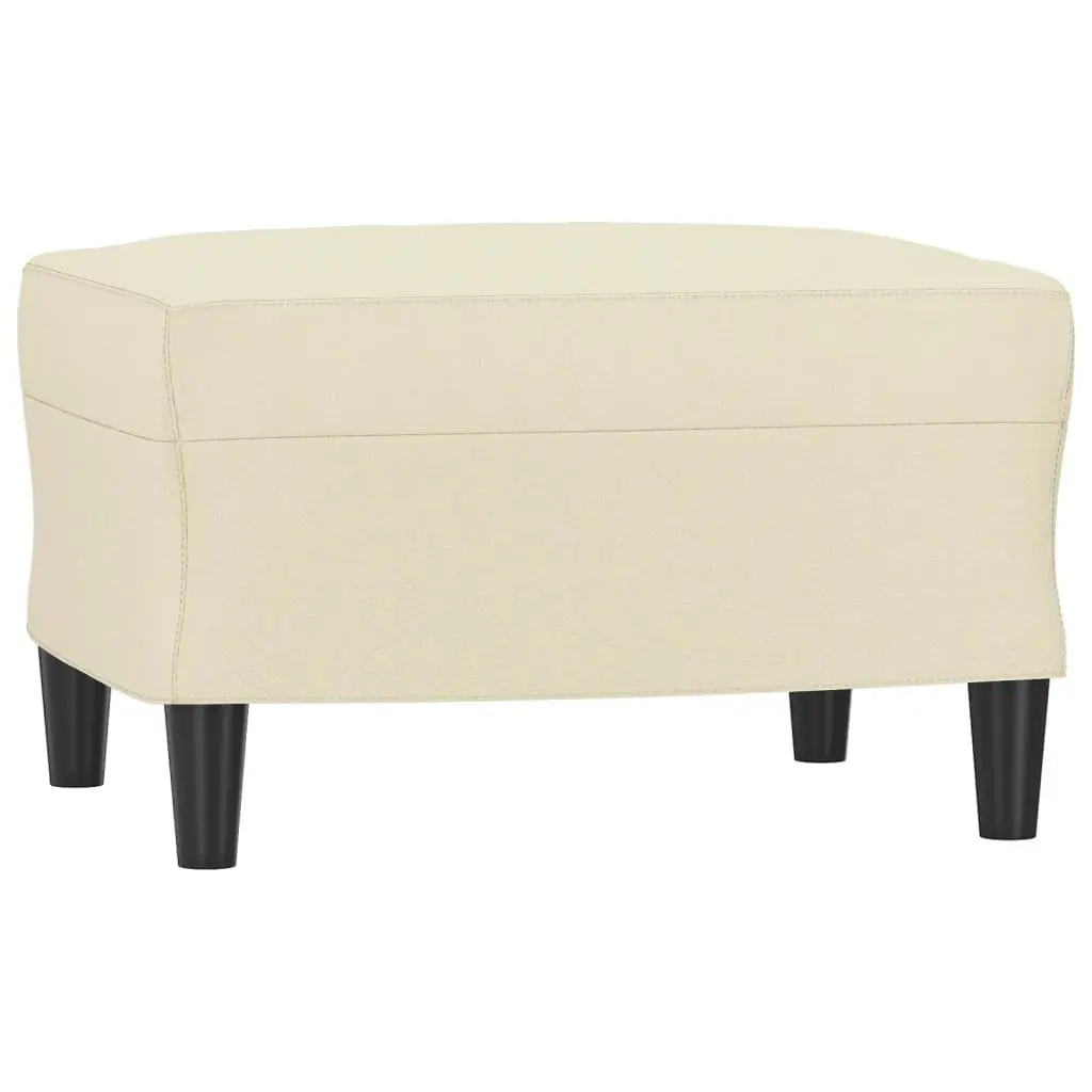 3 Piece Sofa Set Faux Leather Cream
