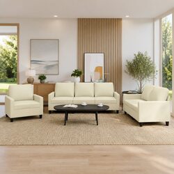 Premium 3 Piece Faux Leather Sofa Set for Living Rooms