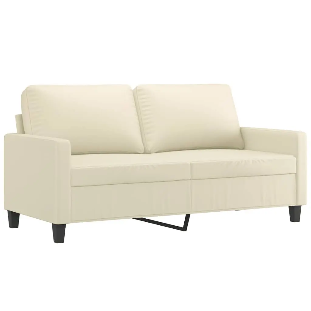 Cream Faux Leather 2 Piece Sofa Set