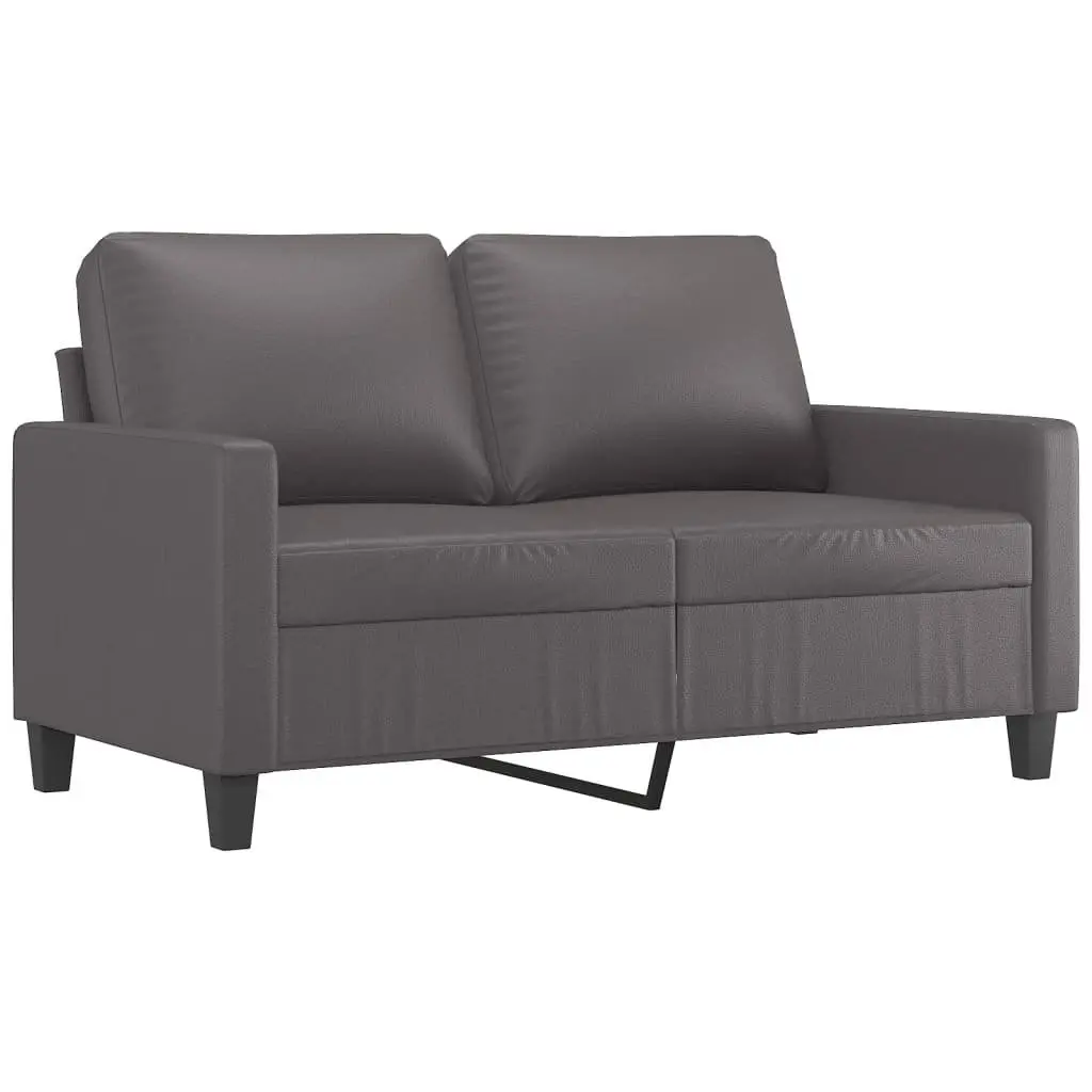 2 Piece Sofa Set Faux Leather Grey