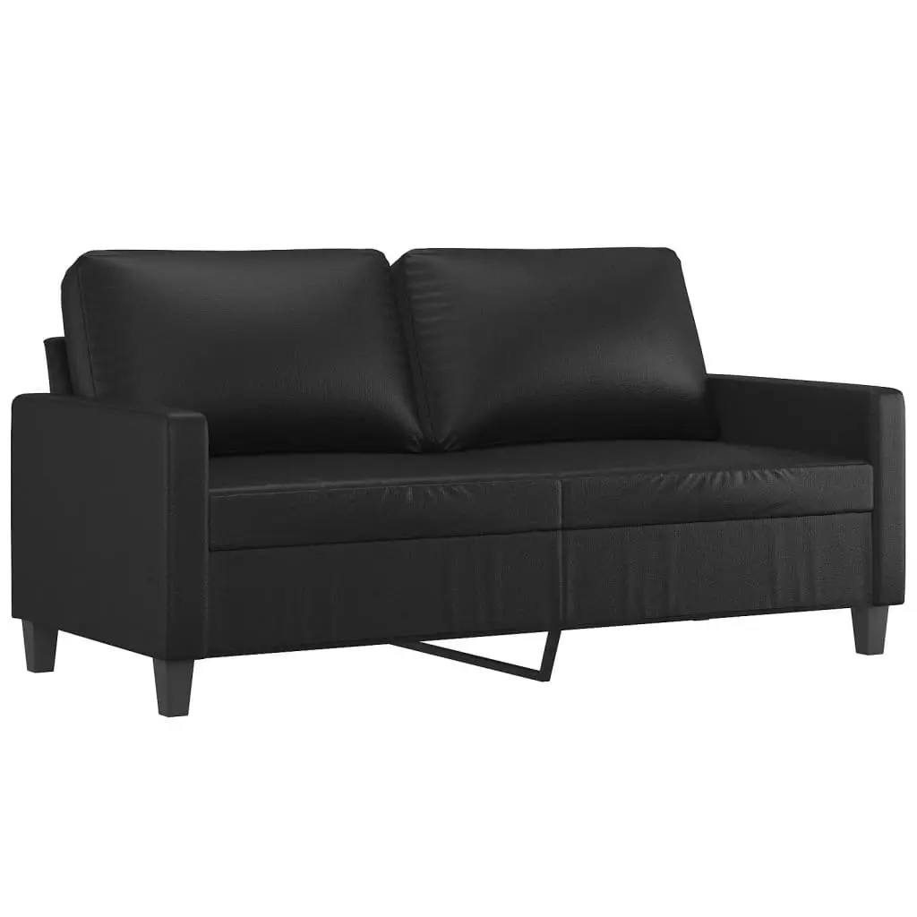 3 Piece Sofa Set with Cushions in Black