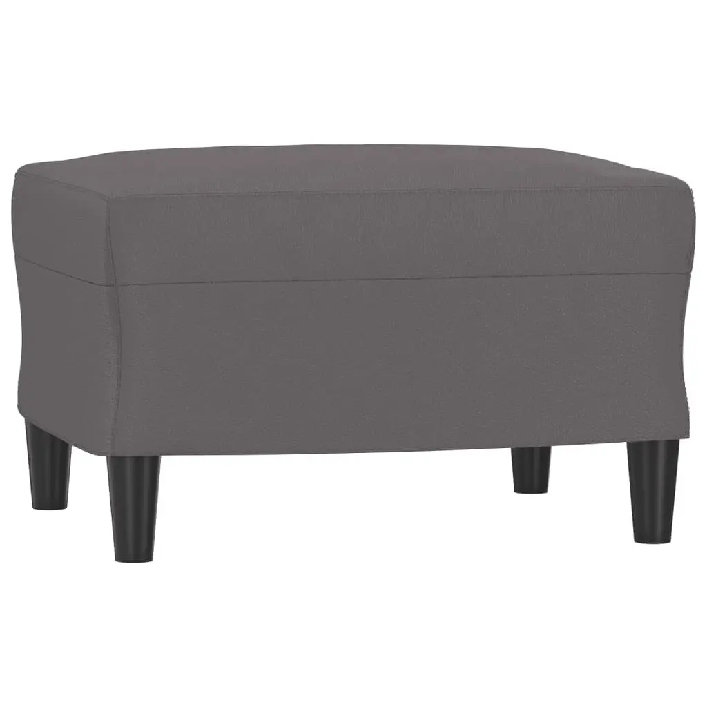 3 Piece Sofa Set Faux Leather Grey Living Room Furniture