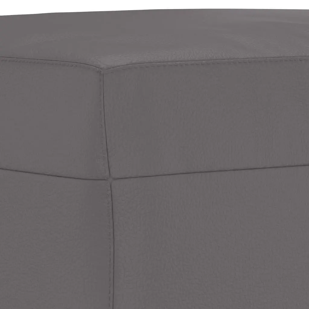 3 Piece Sofa Set Faux Leather Grey Living Room Furniture