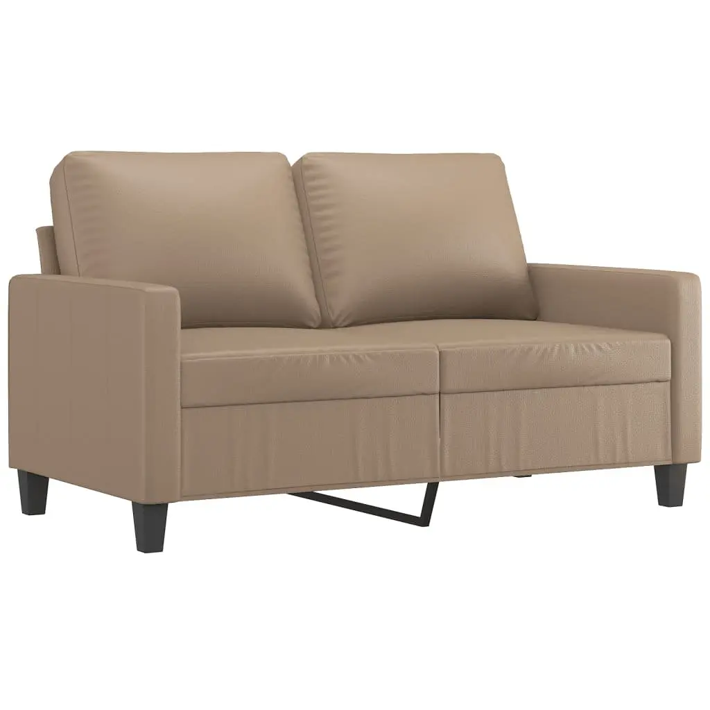 2-Piece Brown Faux Leather Sofa Set