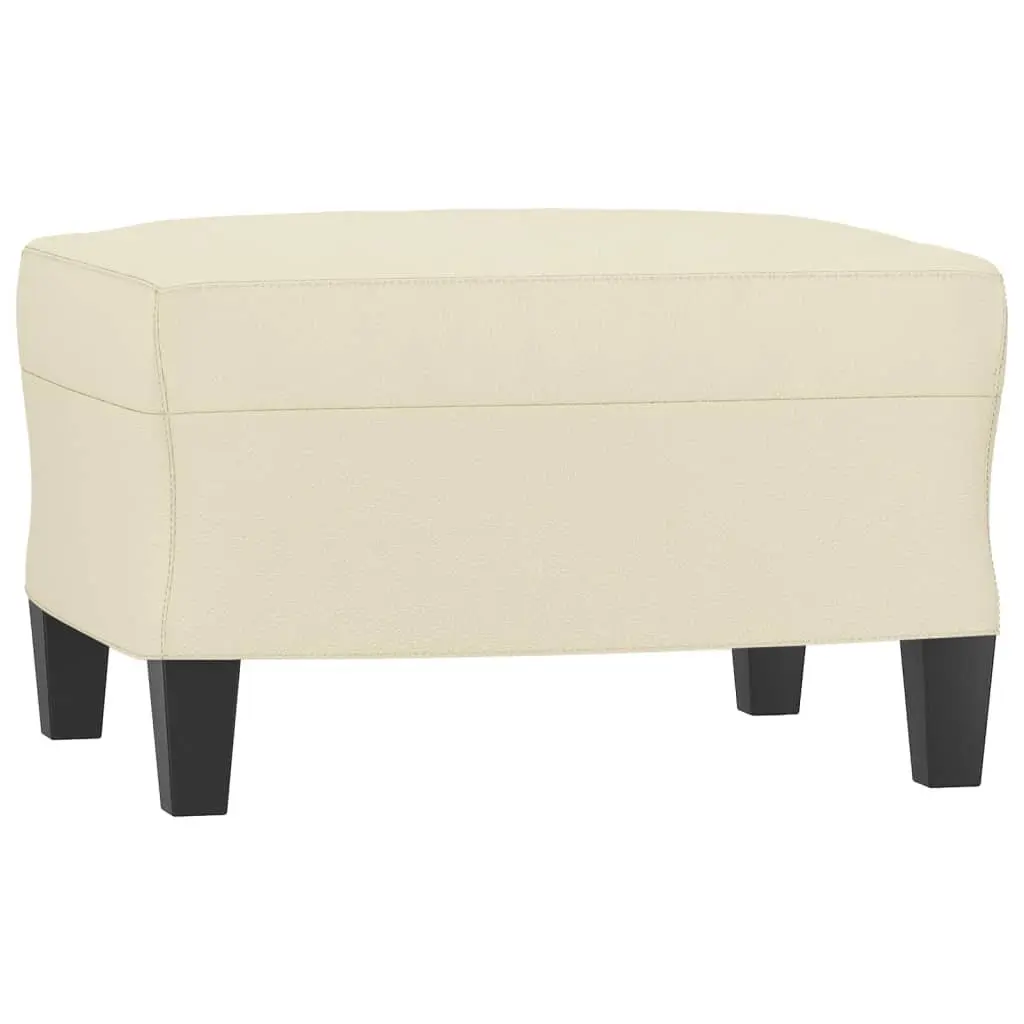 3 Piece Sofa Set Faux Leather Cream Living Room Furniture