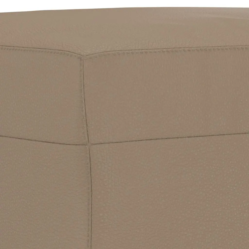 Brown Faux Leather 3 Piece Sofa Set with Footstool