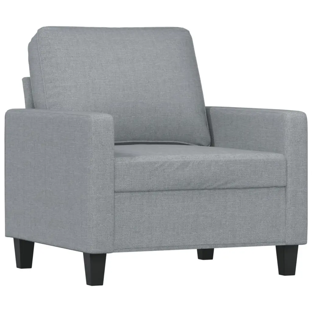 Sofa Set Fabric Grey 3 Piece Modern Living Room Furniture Couch with Cushions
