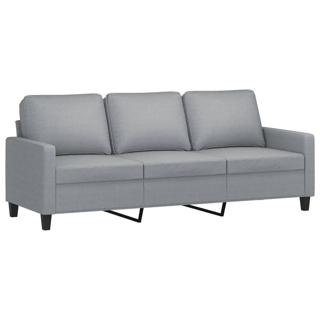 Sofa Set Fabric Grey 3 Piece Modern Living Room Furniture Couch with Cushions