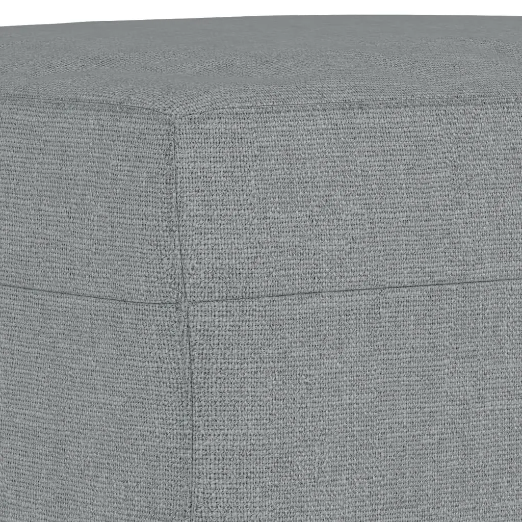 Grey Fabric Sofa Set with Cushions and Footstool