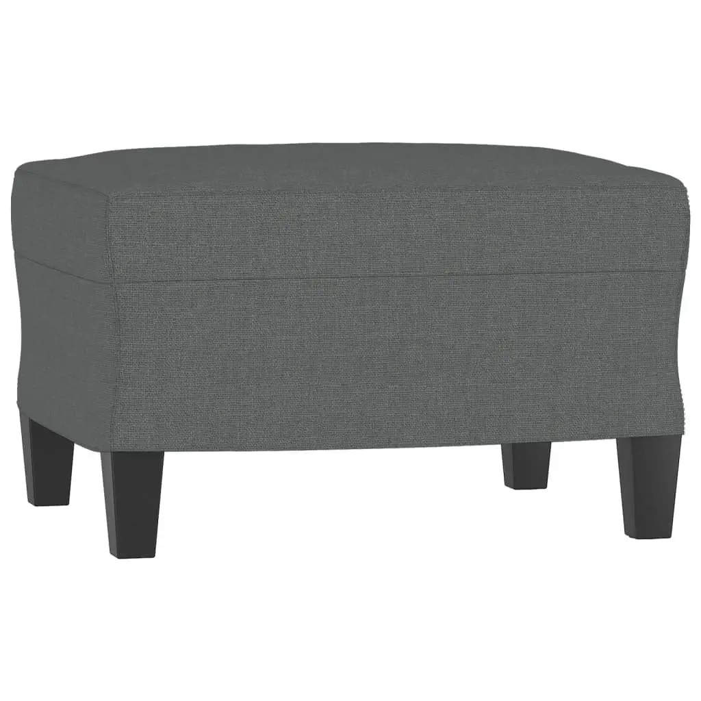 4 Piece Grey Fabric Sofa Set with Footstool