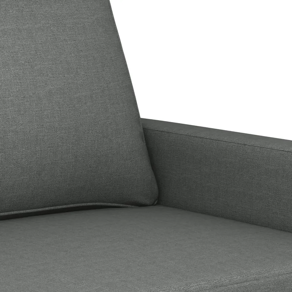 4 Piece Grey Fabric Sofa Set with Footstool