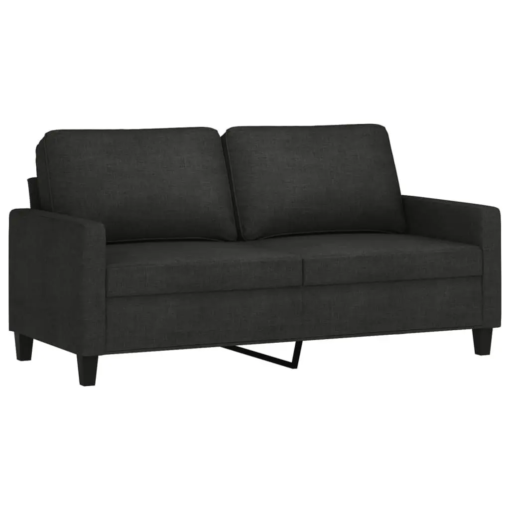 Sofa Set Fabric Black 3-Piece Living Room Furniture