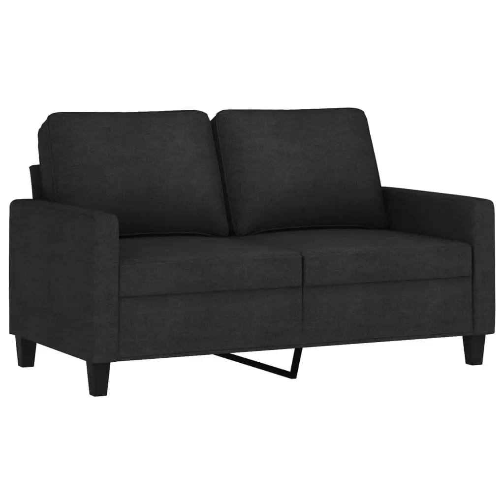Sofa Set Fabric Black 3-Piece Living Room Furniture