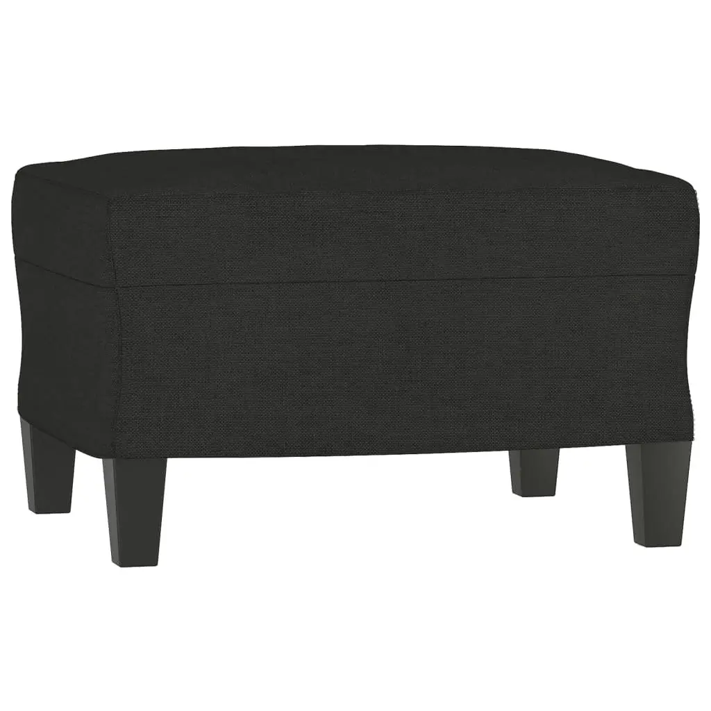 3 Piece Black Fabric Sofa Set with Cushions