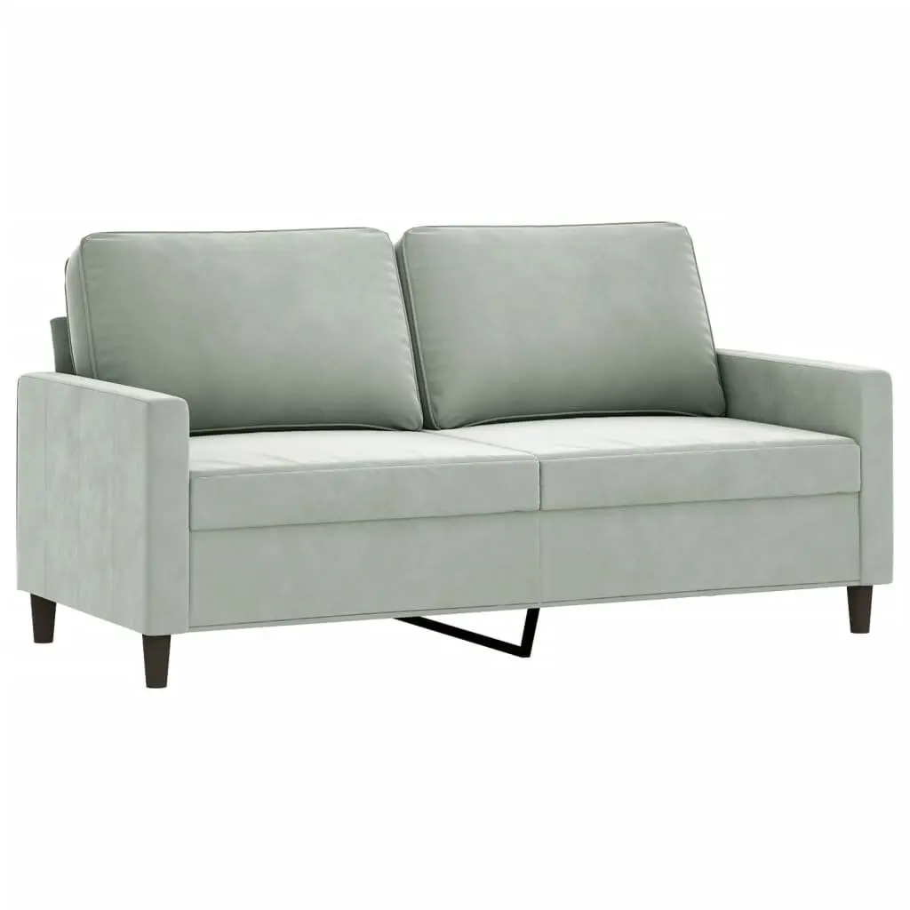 Grey Velvet 2 Piece Sofa Set for Comfort