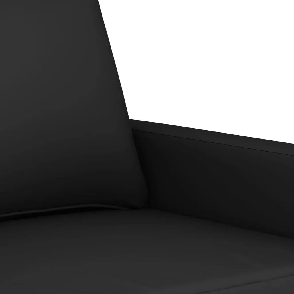 3 Piece Sofa Set Velvet Black Compact Living Room