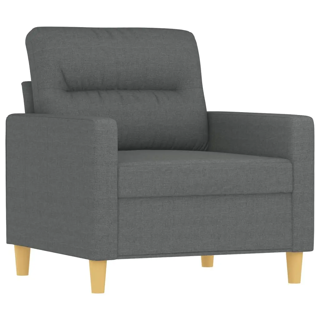 3 Piece Sofa Set Fabric Dark Grey