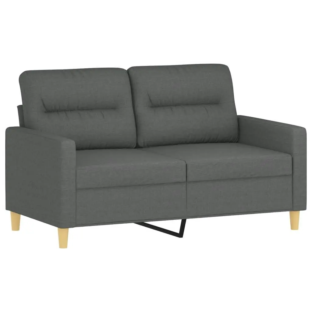 4 Piece Grey Fabric Sofa Set with Footstool