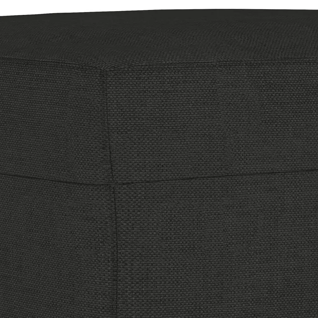 4 Piece Black Fabric Sofa Set with Cushions