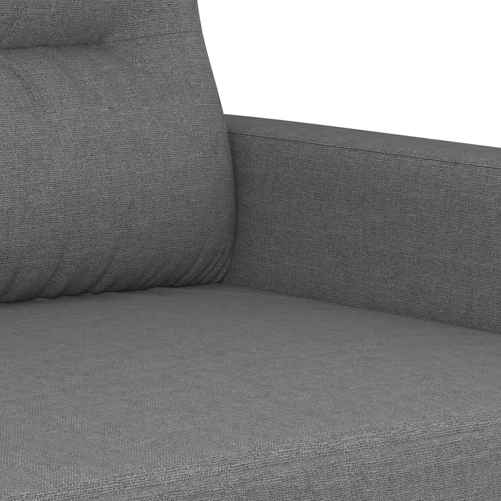 3 Piece Grey Fabric Sofa Set with Pillows