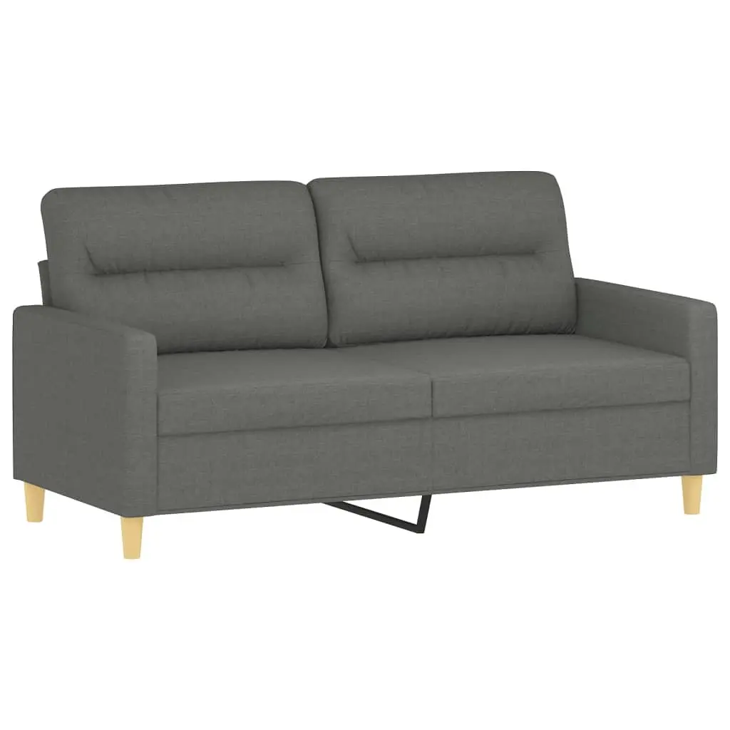 2 Piece Sofa Set with Grey Fabric Cushions