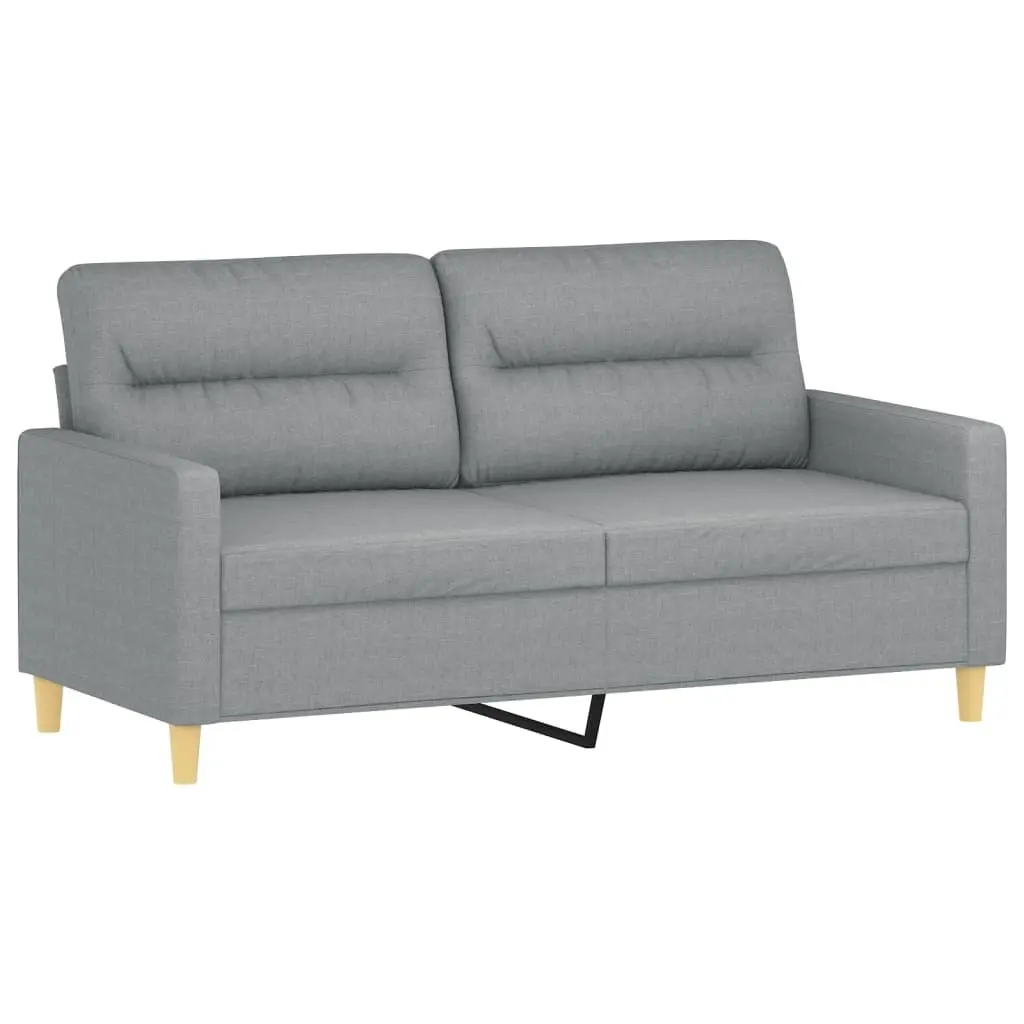 3 Piece Sofa Set with Footstool in Grey Fabric