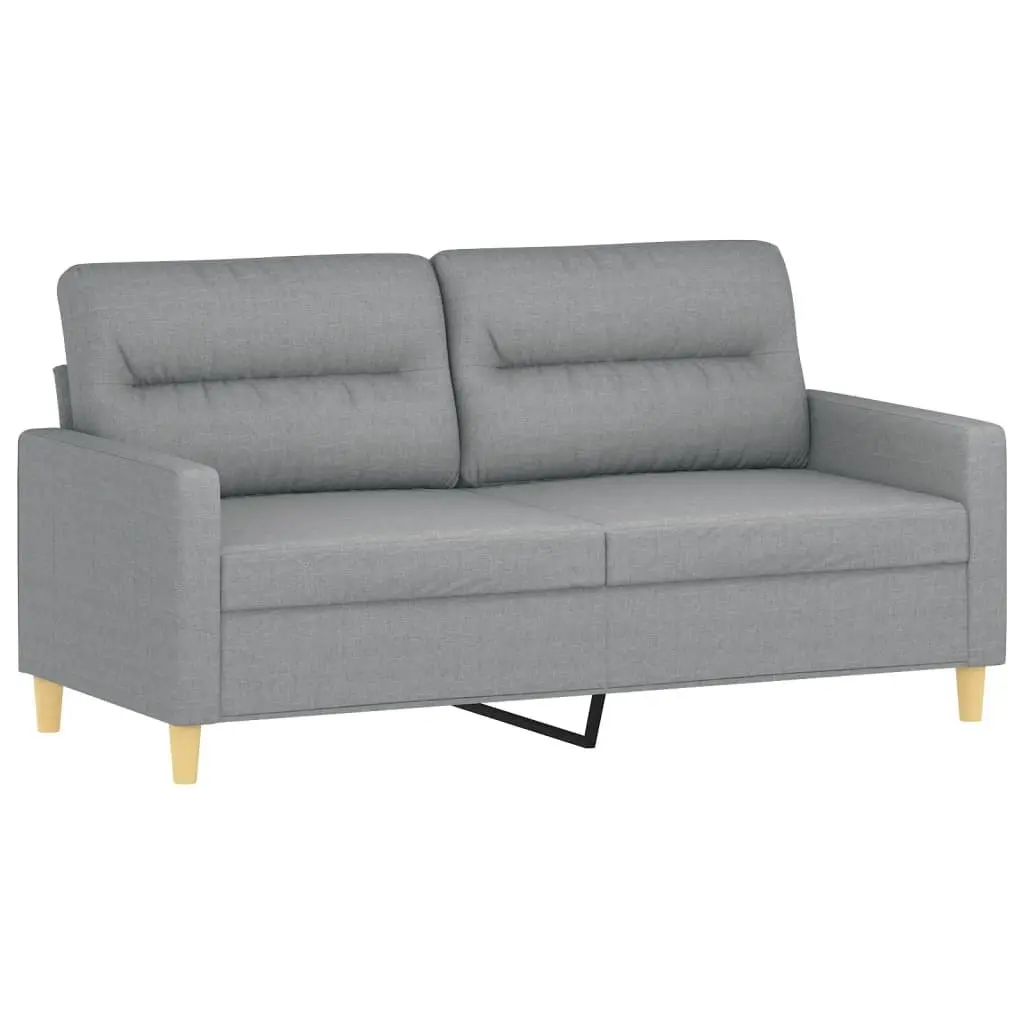 Sofa Set Fabric Grey 2 Piece Lounge Suite