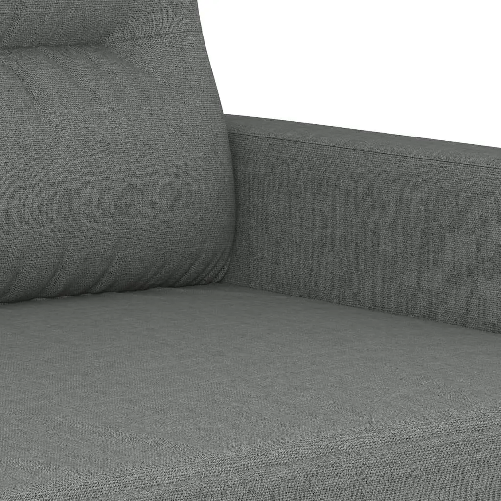 2 Piece Grey Fabric Sofa Set with Pillows