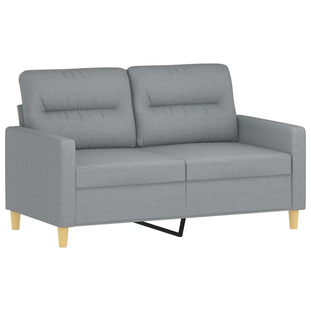 Grey Fabric 3 Piece Sofa Set with Footstool